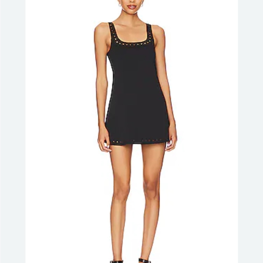 GIGI C Black Mini Dress with Stud Details